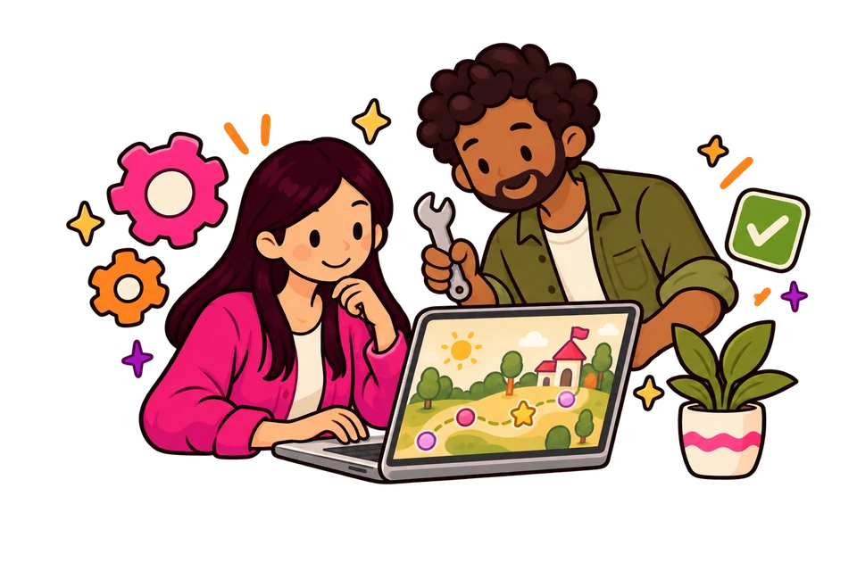 Illustration: A team maintains and improves a learning application.